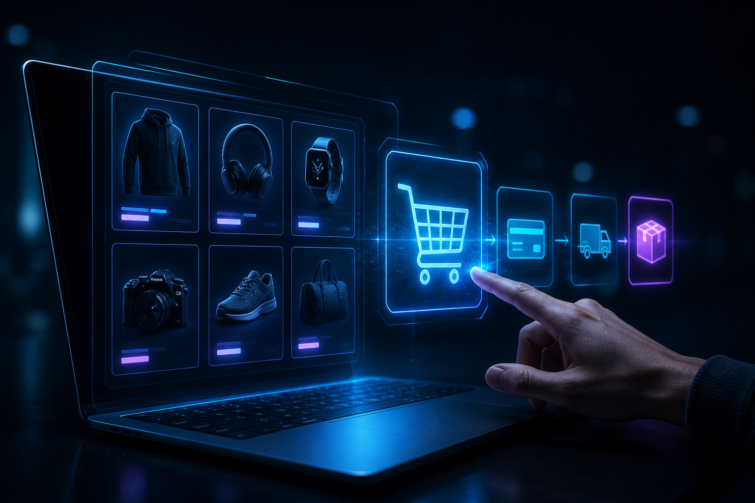 Holographic e-commerce storefront interface