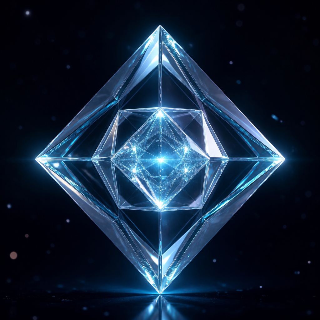 Transparent crystal structure representing trust and clarity